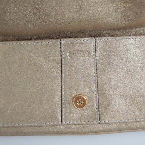 Coach Metallic Gold Wristlet with Buckle - Picture 4 of 6